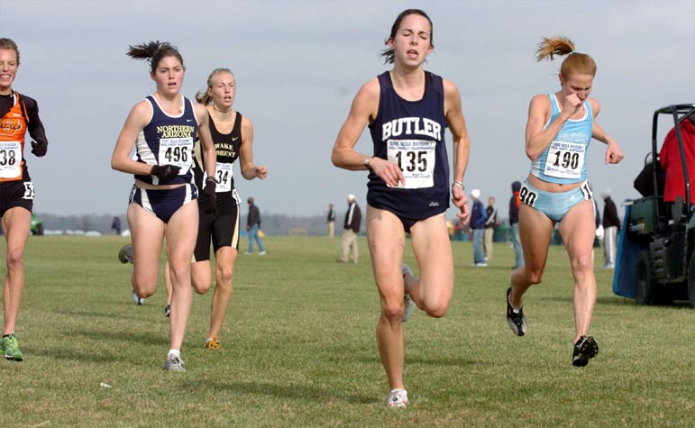 R-L: Columbia's Tenke Zoltani (150th, 21:36.0), Butler's Ava Hutchinson (149th, 21:35.4), Wake Forest's Hanna Bremler (151st, 21:36.5), and NAU's Julie Fisher (148th, 21:35.3).