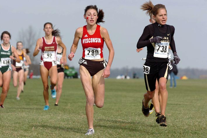 Wisconsin's Ashley Benson finished 211th in 22:14.5 and Wake Forest's Jill Miller finished 213th in 22:15.0.