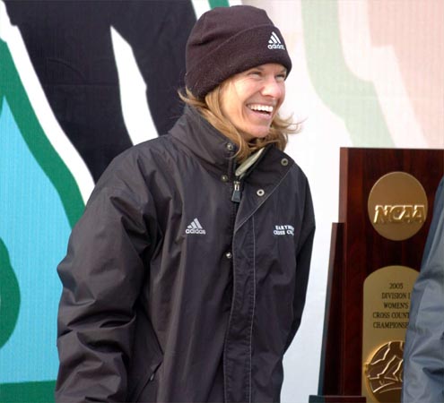 Carole Zajac-Tynan was on hand to present the awards. She won two NCAA XC titles ('92-'93) and one track title, and was recently honored by the NCAA as their most outstanding female XC runner.