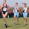 Virginia's Kara Scanlin leads UNC's Megan Kaltenbach (left) and Brie Felnagle.