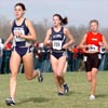 Georgetown's Sabine Knothe leads Villanova's Casey Nelson, and Arkansas' Jessie Gordon.