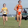 Cassie Hunt (leading Katie Gwyther), a junior at Illinois, finished 11th in 20:05.0.