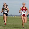 Washington State's Haley Paul (14th, 20:11.9) leads Notre Dame's Molly Huddle (15th, 20:13.0).