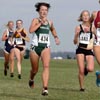 Hamilton, a freshman at Michigan State runs alongside Colorado's Kristin Hoogheem, a junior.