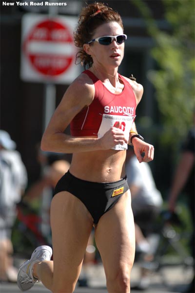 Suzy Schumacher, 36, of Phoenix, Arizona, finished 20th in 1:16:28.