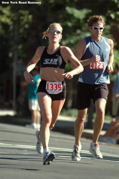 Shannon Hovey, 34, of Simsbury, Connecticut, finished 26th in 1:17:38.