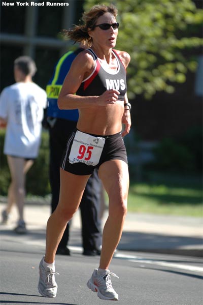 Maureen Burns, 45, of Hampden, Massachusetts, finished 39th in 1:23:36.