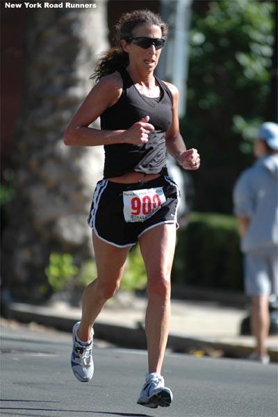 Sharon Vos, 50, of Riverside, Connecticut, finished 40th among women and second in her age group in 1:24:03.