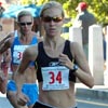 Several hundred meters into the race, Blake Russell (#34) had already jumped out to a lead in the women's race, but her competitors were close behind.