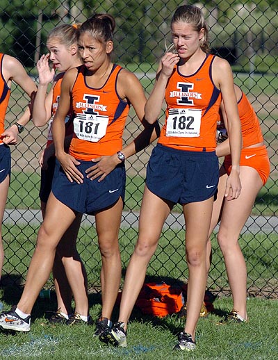 Illinois' Rachel Hernandez (left) with Cassie Hunt.