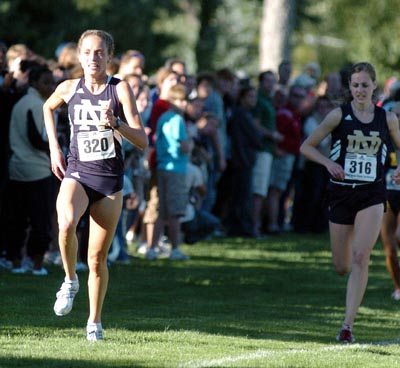 Stephanie Madia pulled away from Molly Huddle and Alyson Kohlmeier...