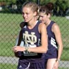 Eventual race winner, Notre Dame's Stephanie Madia, gets ready to race.