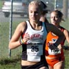 Arkansas redshirt freshman Dacia Barr runs near the leaders.