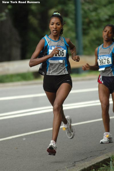 The difference in the women's race, though, was that one runner, Alemtsehay Misganaw, dominated.