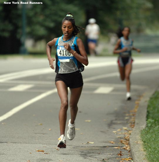 She was in a class of her own today as she pulled away from her teammate and did a solo loop of Central Park.