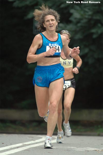 Zofia Wieciorkowska, 42, of Stratford, Connecticut and Warren Street was the first masters finisher...