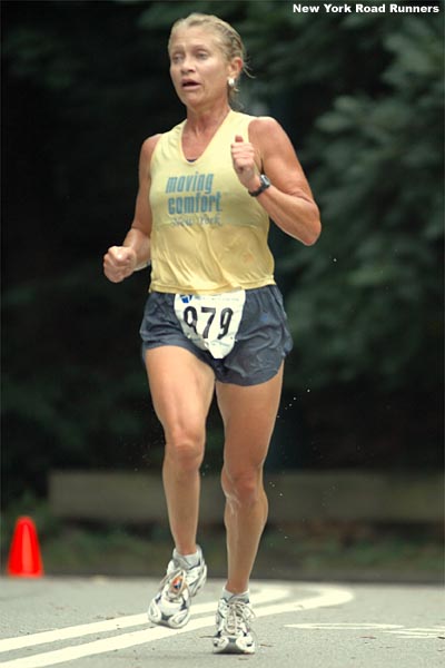 Joan Baldassarri, 50, of Moving Comfort New York finished second in her age group and 110th overall in 36:36.