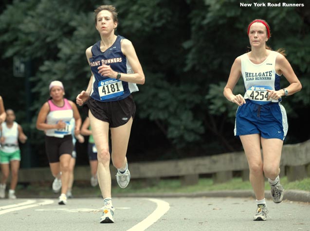 Teal Usher (left, age 42, 201st, 31:12) and Caroline Peacock (198th, 41:07, 40:58 chip time).