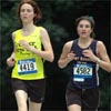 Christina Cathey Schutz (left, 143rd, 38:24) and Elena Rahona (146th, 38:27).