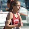 Stanford's Arianna Lambie warms up for the blue race. The top teams were split into two races: blue and white.