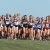 The race gets underway. The six kilometer course consists of two nearly-identical loops. Each begins with a long straightaway.