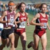 Harvard's Lindsey Scherf and Stanford's Teresa McWalters and Arianna Lambie.