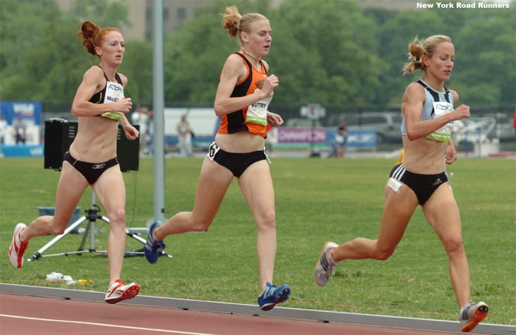 Jen Rhines leads Missy Buttry and Katie McGregor.