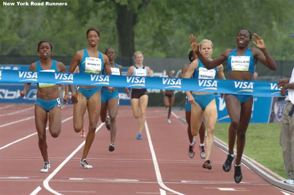 Treniere Clement (far left), who has been on a tear this year, ran another tremendous race to finish second in a PR 1:59.59.