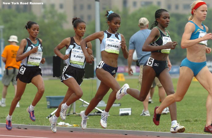 Like the 3,000 earlier in the meet, the 5,000 also had a strong Ethiopian contingent.