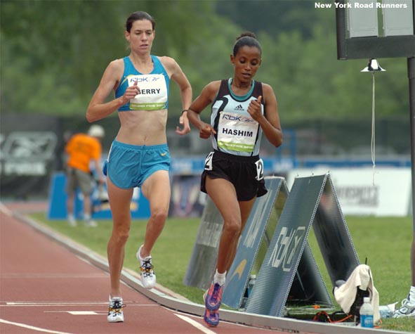 Merima Hashim leads Catherine Berry.