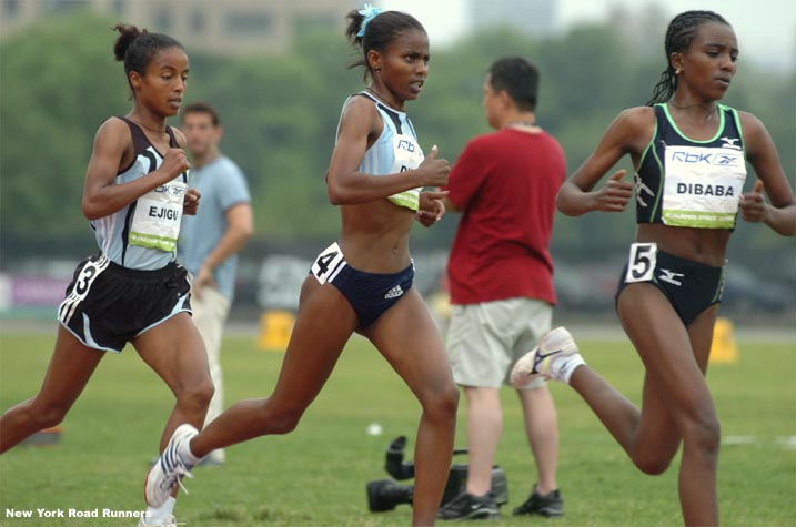 The women were lucky, however, that they ran when they did, because shortly after the meet ended, Icahn Stadium got nailed...