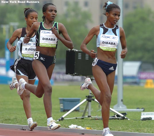 Ejegayehu, 23, is the elder of the Dibaba sisters. She won an Olympic silver medal in the 10,000 last summer in Athens.