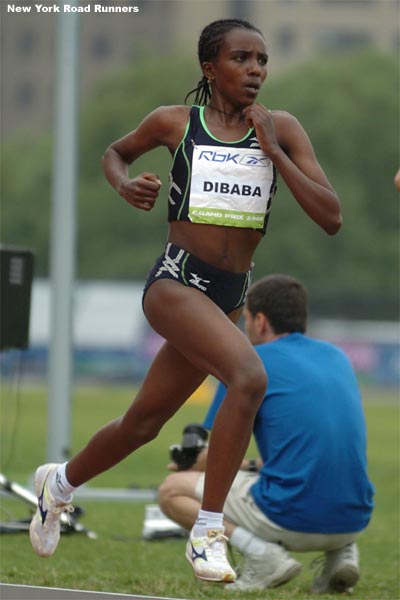 In the end, Tirunesh Dibaba averaged about 69.8 seconds per lap.