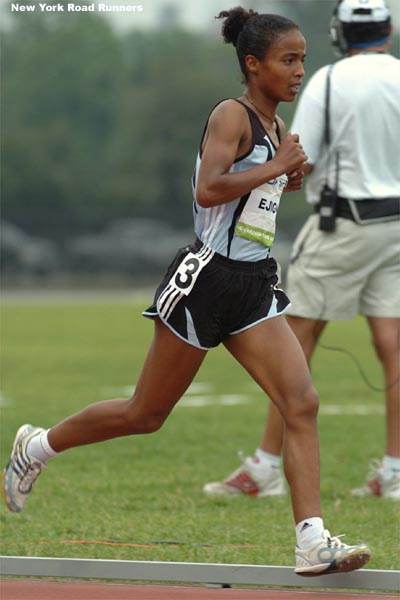 Sentayehu Ejigu, who ran 14:35.18 for this distance last year, finished third in 15:09.07.