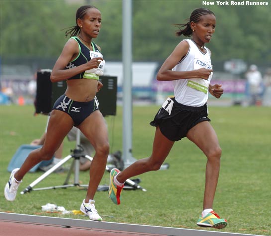 Meseret Defar, running in second place, won the 2004 Olympic gold medal in the 5,000.