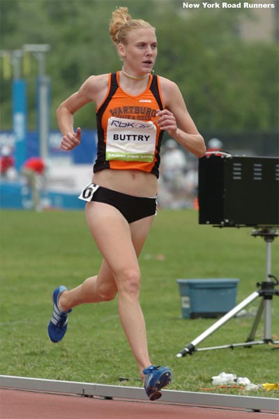 Missy Buttry had an off day and finished 12th in 9:42.65 in her professional debut.