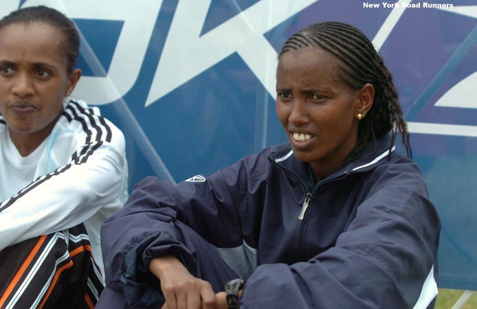 Werknesh Kidane later watched the men's 3,000, which was won by her compatriot, Gebre Gebremariam.