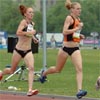 Jen Rhines leads Missy Buttry and Katie McGregor.