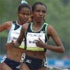 When the pacesetters dropped out, that left Tirunesh Dibaba in the lead, just ahead of Ejegayehu Dibaba...