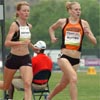 Missy Buttry leads Amy Mortimer, 1,000m into the race.