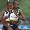 Tirunesh and Ejegayehu took turns setting the pace.