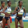 Though the weather had cooled off a bit by the time of the women's 5,000...