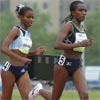 Reports indicate that Tirunesh and Ejegayehu were on or ahead of world record pace for much of the race, but with one kilometer to go...