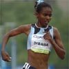 Ejegayehu Dibaba runs in second place.