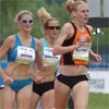 Missy Buttry leads Sharon Dickie-Thompson and Courtney Babcock.