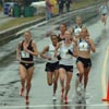 As the runners headed back up Memorial Drive in the fourth mile, Marie Davenport, Aster Demissie, Katie McGregor, and Amy Yoder-Begley led the way.