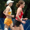 Molly Engel leads Joan Bohlke, 26, of Reebok Boston, who finished 42nd in 36:45.