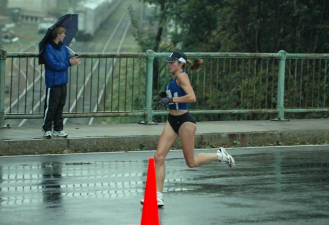 Jenny Crain, 37, of Milwaukee, Wisconsin, trails the leaders slightly.