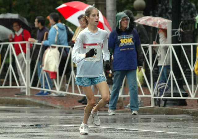 Cassie Hintz, 17, of Stillwater, Maine, has opted to forego the regular high school season and run in open races instead. She finished 30th in 35:50 and won her age group.