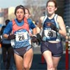 Carmen Troncoso (left) runs with Andrea Haver.